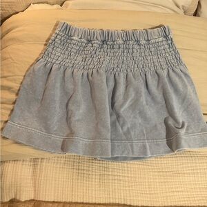 aerie Light Blue Smocked Mini Skirt